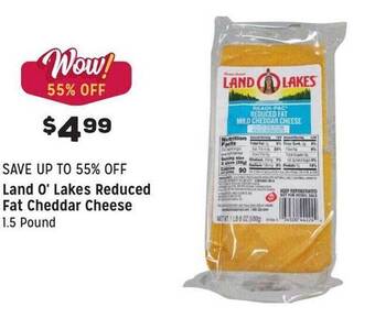Grocery Outlet Land o' lakes reduced fat cheddar cheese offer