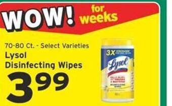 Hannaford Lysol disinfecting wipes offer