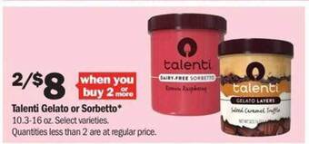 Meijer Talenti gelato or sorbetto offer