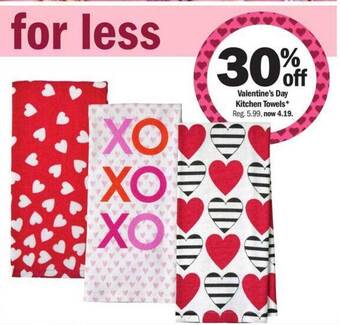 Meijer Valentine's day kitchen towels offer