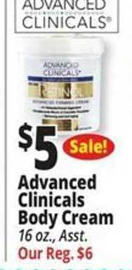 Ocean State Job Lot Advanced clinicals body cream offer