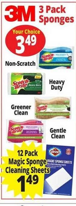 Ocean State Job Lot 3m 3 pack sponges offer