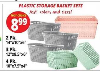 Ocean State Job Lot Plastic storage basket sets offer