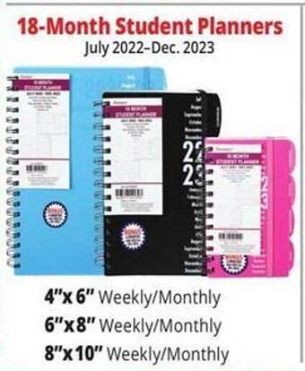 Ocean State Job Lot 18-month student planners offer