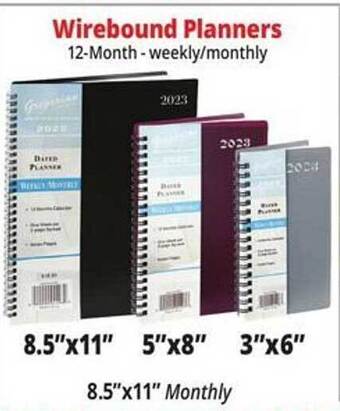 Ocean State Job Lot Wirebound planners offer