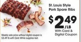 Kroger St.Louis Style Pork Spare Ribs offer