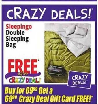 Ocean State Job Lot Sleepingo double sleeping bag offer