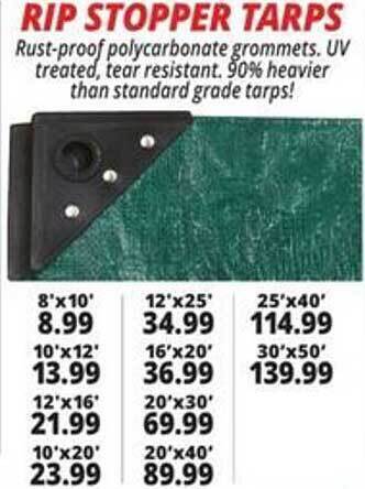 Ocean State Job Lot Rip stopper tarps offer