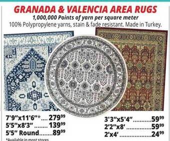 Ocean State Job Lot Granada & valencia area rugs offer