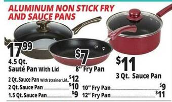 Ocean State Job Lot Aluminum non stick fry and sauce pans offer