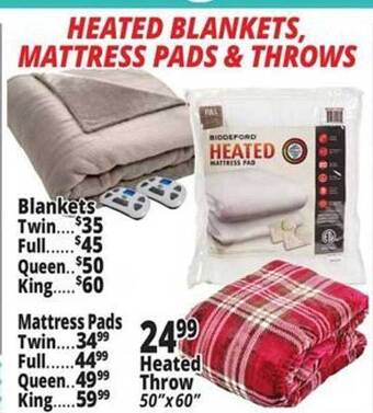 Ocean State Job Lot Heated blankets, mattress pads & throws offer