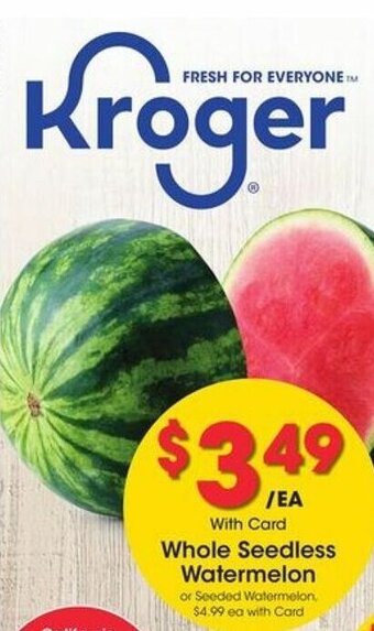 Kroger Whole Seedless Watermelon offer