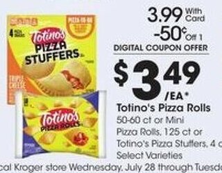 Kroger Totino's Pizza Rolls offer