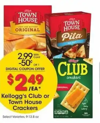 Kroger Kellogg's Club or Town House Crackers offer