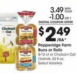 Kroger Pepperidge Farm Buns or Rolls offer