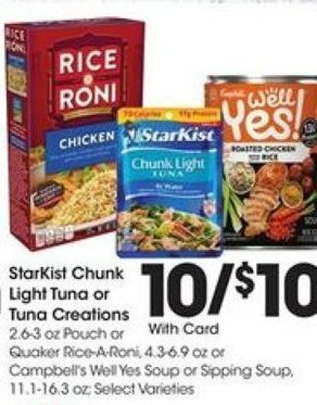 Kroger Starkist Chunk Light Tuna or Tuna Creations offer