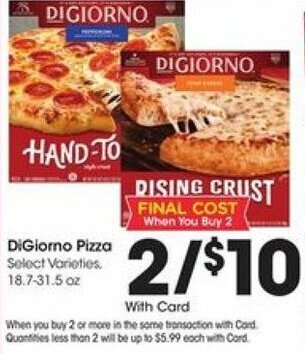 Kroger DiGiorno Pizza 18.7-31.5 oz offer