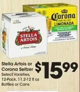 Kroger Stella Artois or Corona Seltzer offer