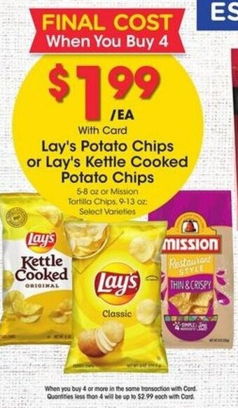 Kroger Lay's Potato Chips or Lay's Kettle Cooked Potato Chips offer