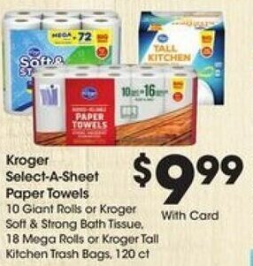 Kroger Kroger Select-A-Sheet Paper Towels offer