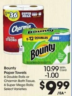 Kroger Bounty Paper Towels offer