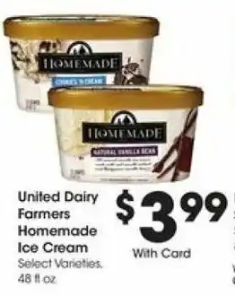 Kroger United Dairy Farmers Homemade Ice Cream 48 fl oz offer