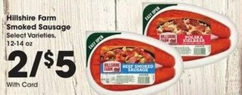 Kroger Hillshire Farm Smoked Sausage 12-14 oz offer