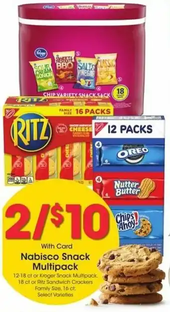 Kroger Nabisco Snack Multipack offer