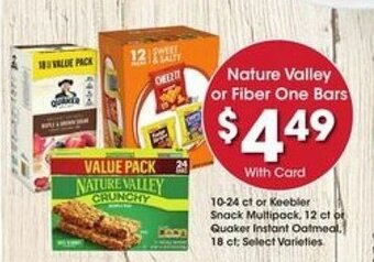 Kroger Nature Valley or Fiber One Bars offer