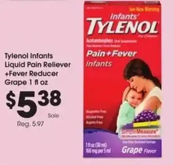 Kroger Tylenol Infants Liquid Pain Reliever + Fever Reducer Grape 1 offer