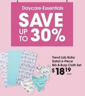 Kroger Trend Lab Baby Safari 6-Piece Bib & Burp Cloth Set offer