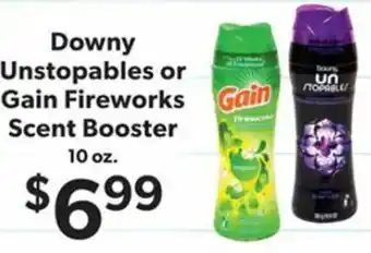 Family Fare Downy Unstopables or Gain Fireworks Scent Booster 10 oz offer