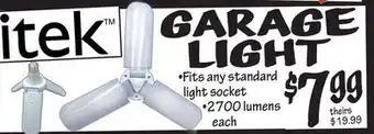 Ollie's Itek garage light offer