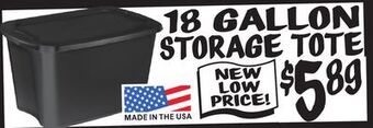 Ollie's 18 gallon storage tote offer