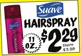 Ollie's Suave hairspray offer