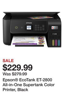 Office Depot Epson® ecotank et-2800 all-in-one supertank color printer, black offer