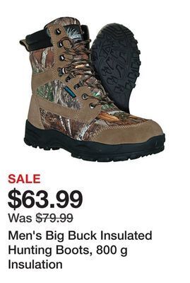 Tractor Supply Company Men's big buck insulated hunting boots, 800 g insulation offer