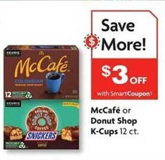 Family Dollar Mccafé or donut shop k-cups offer