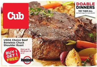 Cub Foods Usda choice beef boneless chuck shoulder roast offer