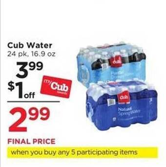 Cub Foods Cub water offer