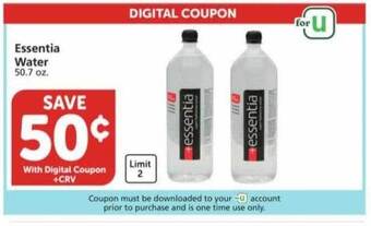Vons Essentia water offer