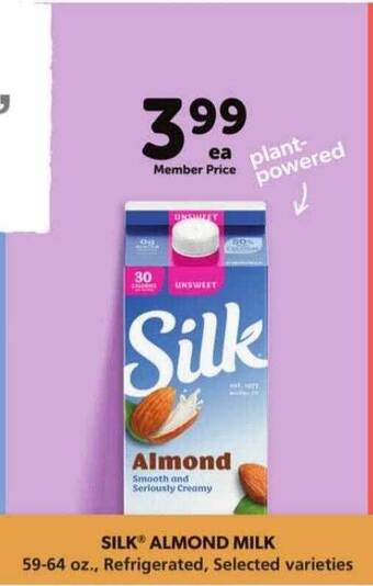 Vons Silk almond milk offer