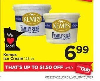 Cub Foods Kemps ice cream offer