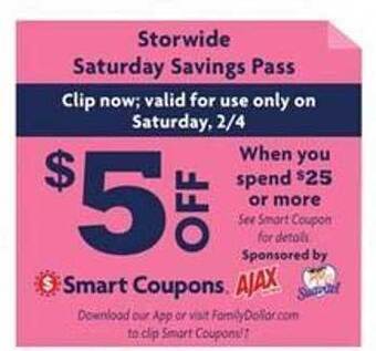 Family Dollar Smart coupons offer