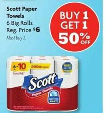 Family Dollar Scott paper towels offer