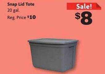 Family Dollar Snap lid tote offer