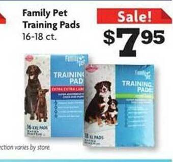 Family Dollar Family pet training pads offer