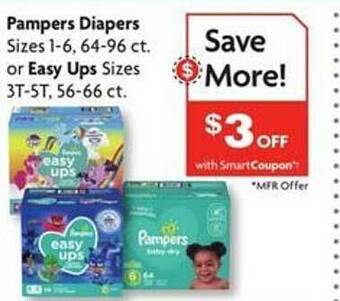 Family Dollar Pampers diapers or easy ups offer