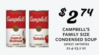 Fareway Campbell's family size condensed soup offer