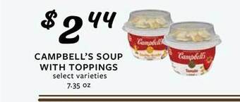 Fareway Campbell's soup with toppings offer